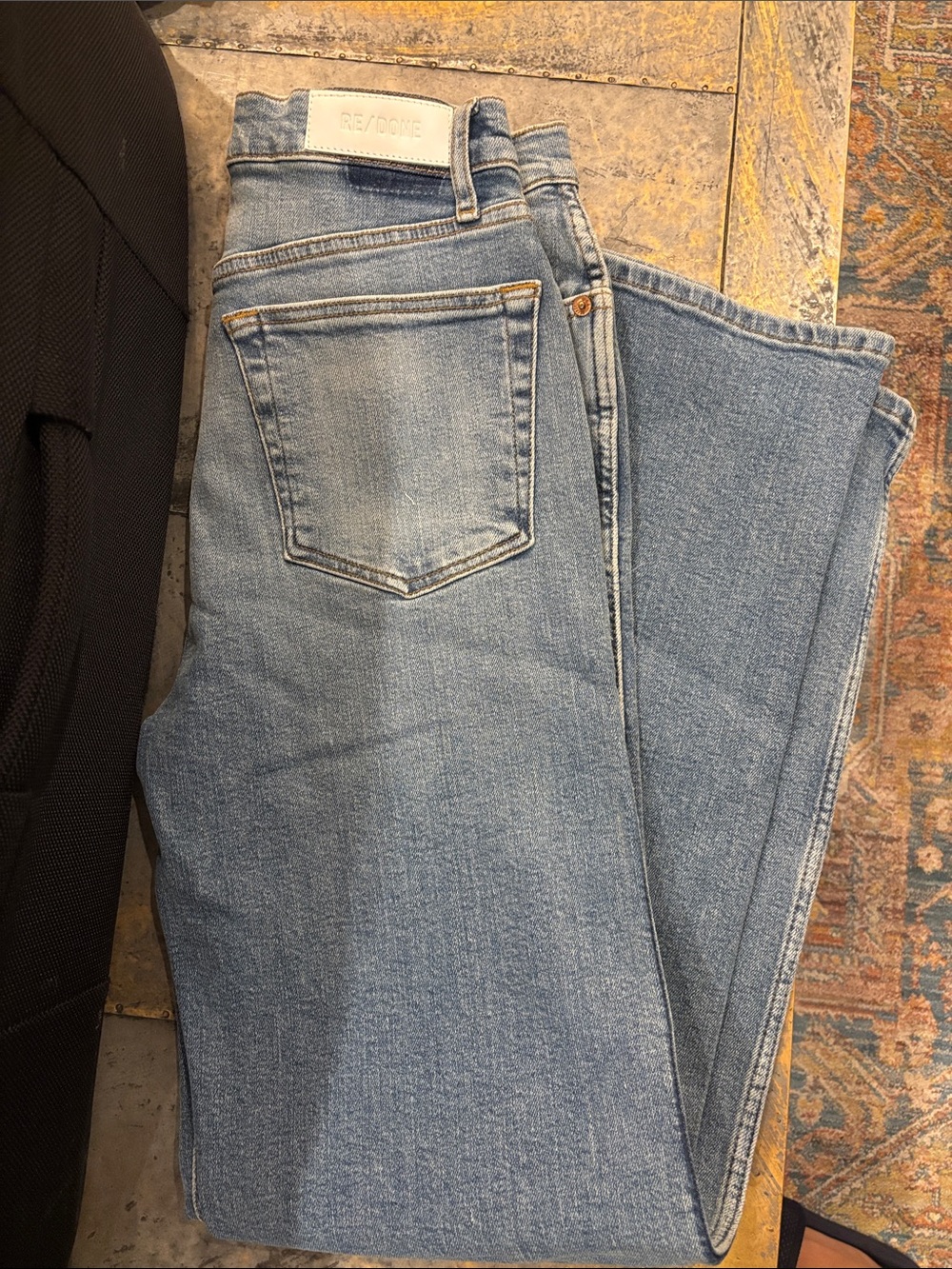 Re/Done Women's Light Blue Straight Leg Denim Jeans